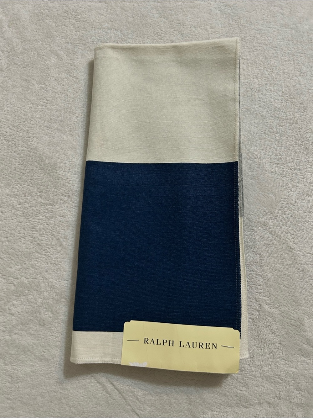 Ralph Lauren Home Fabric Lighthouse Stripe White/Navy Watermill 100% Cotton
